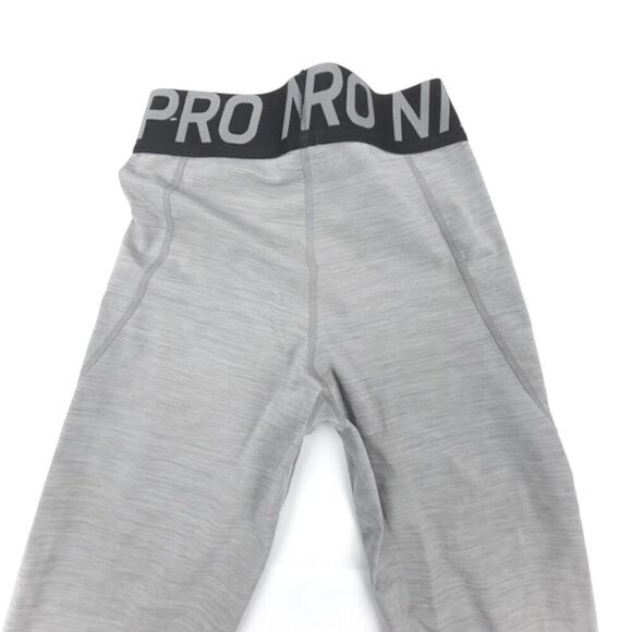 NIKE Dri Fit Pro Mesh Cut Out Cropped Training Leggings Womens Small Light Gray - Picture 6 of 7